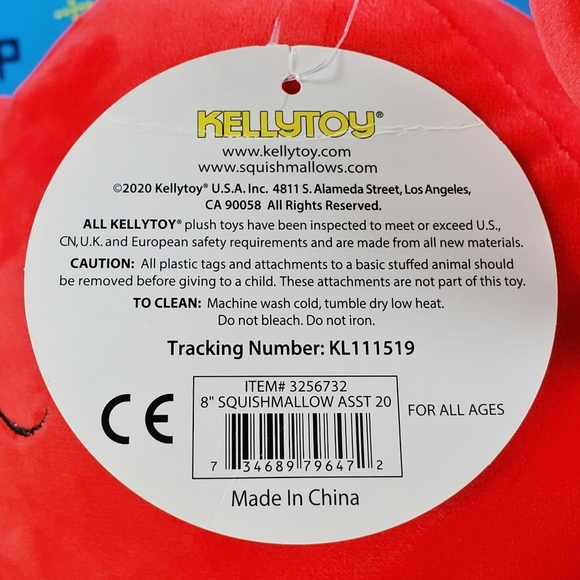 Squishmallow Carlos the Red Crab 8" 2020 UltraSoft Collectible Sealife Plush - Picture 11 of 11